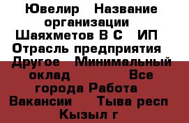 Ювелир › Название организации ­ Шаяхметов В.С., ИП › Отрасль предприятия ­ Другое › Минимальный оклад ­ 80 000 - Все города Работа » Вакансии   . Тыва респ.,Кызыл г.